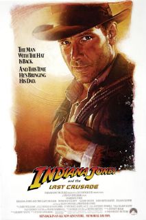 Indiana Jones Last Crusade Movie Poster 1 Sided Original Advance 27x40 