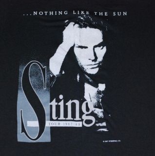 Vintage Sting Nothing Like The Sun Tour T Shirt 1987 L
