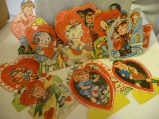 Vtg Antique Mixed Lot of 14 Valentine`s Greeting Cards 1
