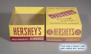   Vintage Hersheys Hershey Milk Chocolate Almond Candy Bar Display Box