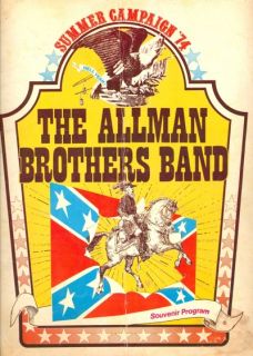allman brothers 1974 concert tour program book