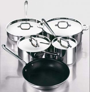 New. $895 All Clad Tri Ply Stainless Steel 9 Piece Cookware Set