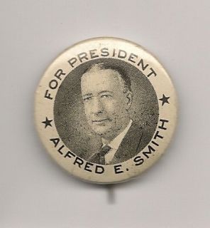 For President Alfred Smith Picture Button Pinback Pin