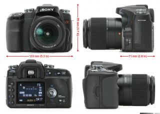 Sony Α Alpha A100 10 2 MP Digital SLR Camera Black Kit w 35 105mm 