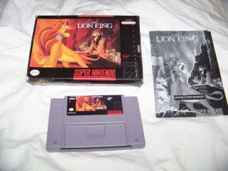 THE LION KING COMPLETE BOX MANUAL SNES GAME CLEAN TESTED SUPER 