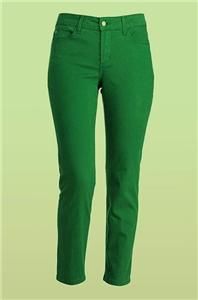 NYDJ not Your Daughters Jeans Alisha Skinny Ankle Pants Green 8 Petite 