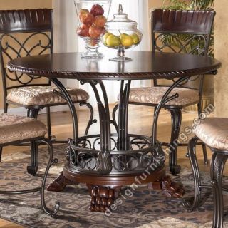 slipcovers miscellaneous ashley alyssa round dining table brown d345 