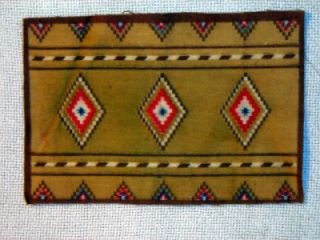   Felt Native American Indian Blanket Rug Diamonds 8x5 1 2