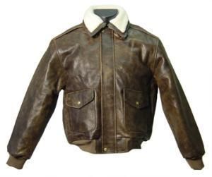 Amerileather Distressed Brown Leather Bomber Jacket L