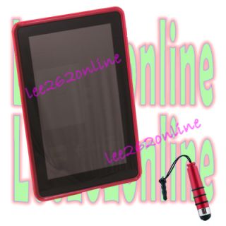   Silicone Case for  Kindle Fire 3G WiFi Metal Stylus Red