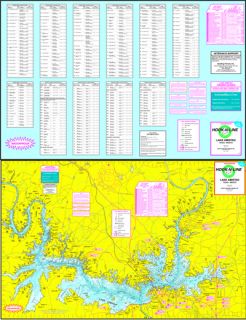 Laminated Lake Amistad Topographical Map with GPS Hotspots