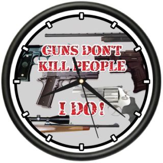 Gun Owner Wall Clock Shop Rifle Pistol NRA Bullet AMO