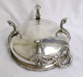 Antique Baroque Very Ornate Silver Soup Tureen Tray