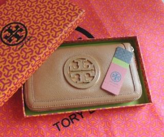   TORY BURCH Amanda Zip Around Continental Wallet Aged Vachetta Gift Box