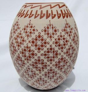 ana trillo mata ortiz white red lace design vase