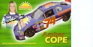RARE SIGNED 2006 #74 Amber Cope SUNDANCE ARCA REMAX Series Racing 