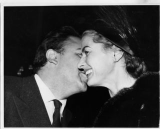 1957 Ingrid Bergman Federico Fellini Photo Originale