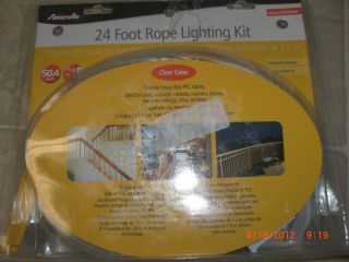 AmerTac RW24BAM 24 Feet 50 2/5 Watt White Rope Light Kit, Clear
