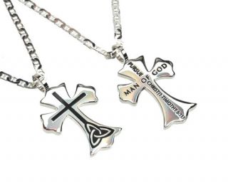   Man of God Trinity Cross Necklace 20 Flat Anchor Chain