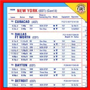 American Airlines 1971 Airline Timetable Schedule New Boeing 747 Coach 