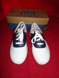 Keds Womens Andie Leather Sneaker Navy White 6 MSRP$40