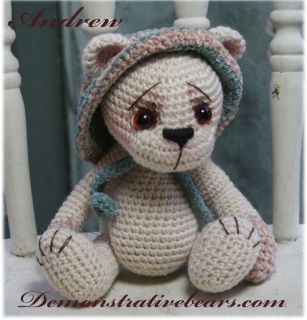 OOAK Mini Vintage Wool Bear 8 ★ Andrew A Polar Bear ★ by Thread 