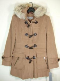 Andrew Marc New York Wool Cashmere Fur Parka Coat Jacket Womens Beige 