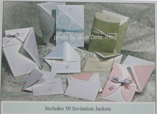 50 GARTNER WEDDING INVITATION JACKETS BLUE DAMASK
