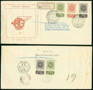 Angola 1950 regis. FDC to Macao franked with/ Stamp Expo set 