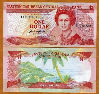 Eastern Caribbean $1 ND 1988 89 Anguilla P 21U UNC