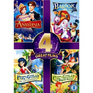 Anastasia + Bartok The Magnificent + Ferngully 1 + Ferngully 2 New DVD 