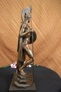 Museum Quality Greek Warrior Bronze Statue Sculpture Art Deco Figural 
