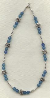 Blue Onyx Pinwheel Silver Bracelet Ankle Bracelet 2808