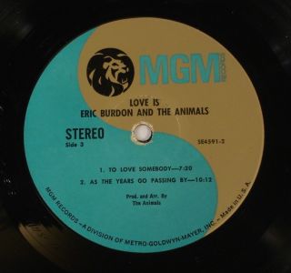 Eric Burdon The Animals Love Is 1968 2LP Andy Summers