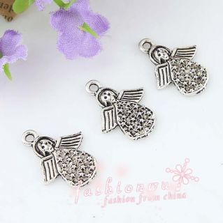 100x Old Silver Plated “Made for An Angel  Angel Charms