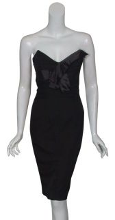 Angel Sanchez Classic Black Fitted Cocktail Eve Dress 8 New