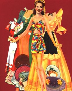Ann Sothern Vintage Paper Doll with Outfits 1940s Nice