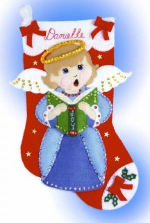   Embroidery Applique Kit 16 Singing Angel Stocking 5056 Sale