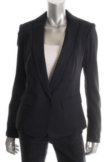 Anne Klein New Navy Shawl Collar One Button Jacket Blazer 4 BHFO 