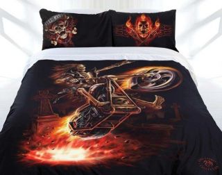 ANNE STOKES Gothic HELL RIDER Harley QUEEN Quilt Doona Cover Set