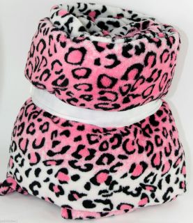 Queen Leopard Animal Print Throw Blanket Bedspread Extremely Soft Pink 