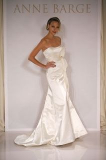 Anne Barge La Fleur LF160 Light Ivory Silk Satin New Couture Bridal 