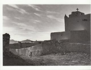 ansel adams photo postcard laguna pueblo nm dog church