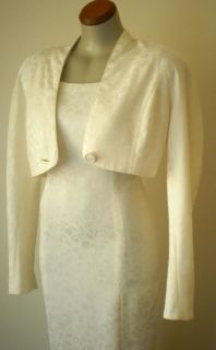 ANTHEA CRAWFORD Cream Dress & Crop Jacket Size 14