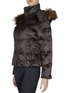 450 Andrew Marc Quilted Down Parka Small Puffer Jacket Raccoon Fur 
