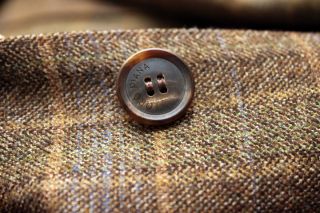 AMAZING $5,195 Brown Checkered Loro Piana Unlined Sport Coat Blazer 