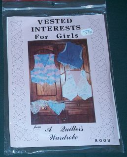   1989 Vest Pattern for Girls Sz 6 14 Anne Colvin Vested Interests 8008