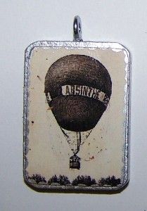 New Hot Air Balloon Absinthe Steampunk Pendant Necklace