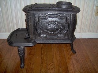 Antique Isaac A Sheppard Co Cast Iron Box Wood Stove