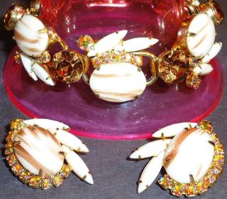Vintage Jewelry Lot Juliana Copper Fluss Set Bracelet Earrings